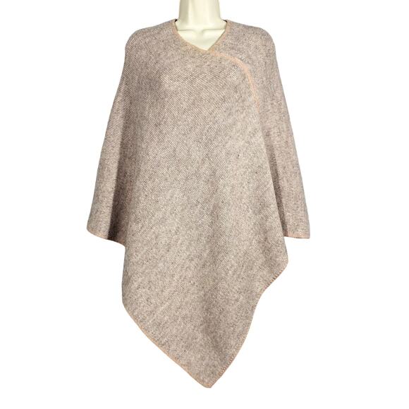 Fratelli Talli Wool Alpaca Poncho Shawl Shrug Knit Sweater Mauve Pink OSFA - Picture 1 of 4